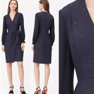 Chic Long Sleeve Navy Dress